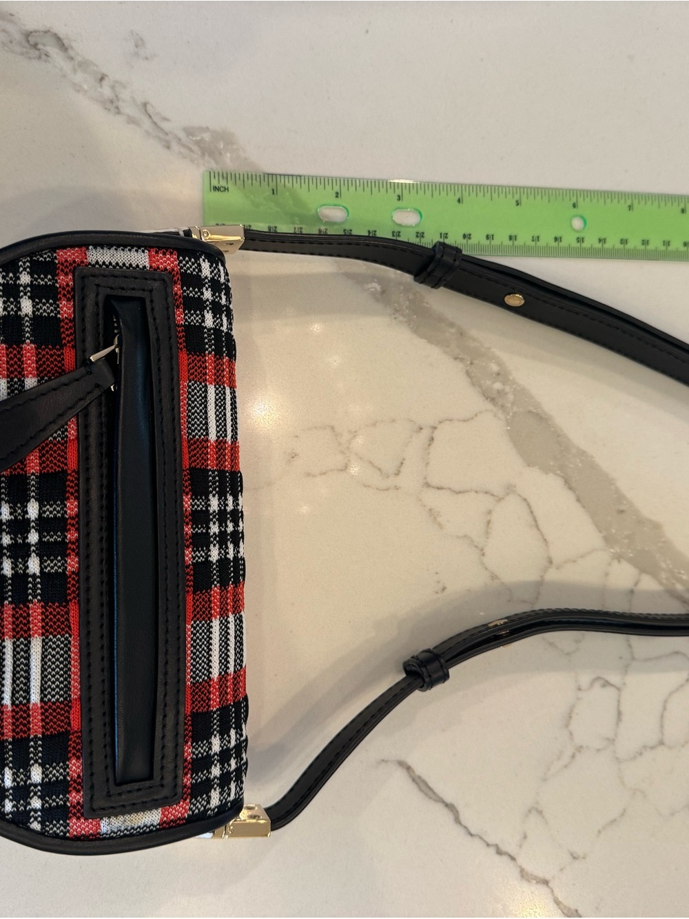 Burberry Red Black White Plaid Mini Shoulder Bag - Picture 12 of 12